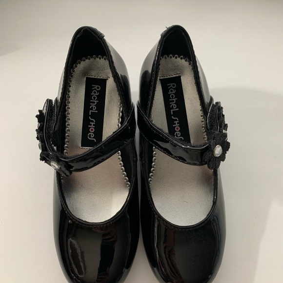 Rachel Girl dress wedge Shoes Size 12 Black - Picture 9 of 11